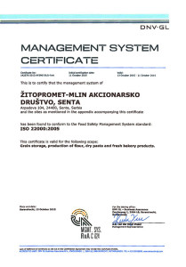 Sert. ISO 22000 2005