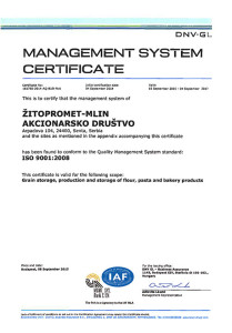 Sert. ISO 9001 2008